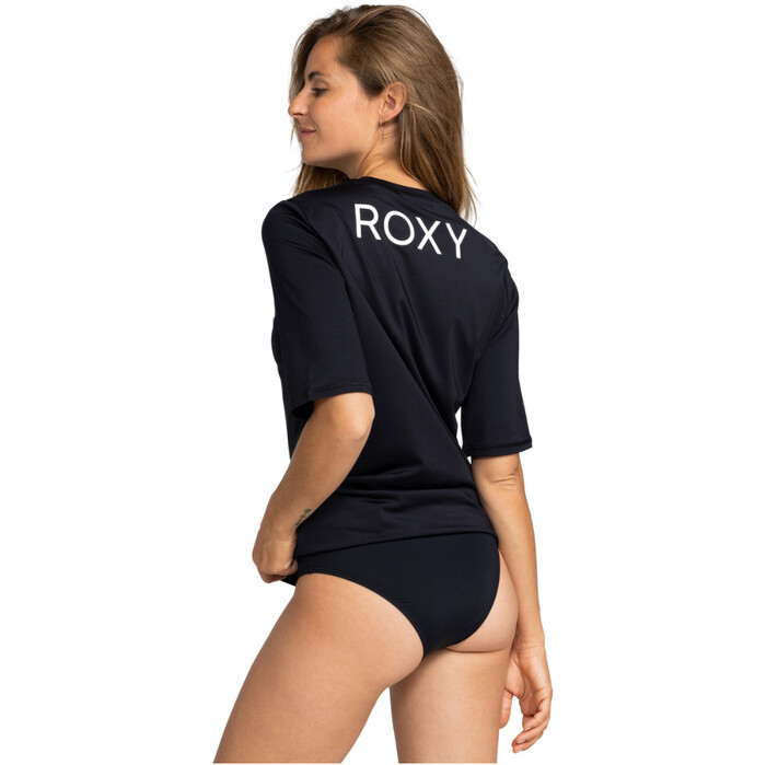2024 Roxy Womens New Enjoy Waves Short Sleeve Rash Vest ERJWR03702 - Anthracite